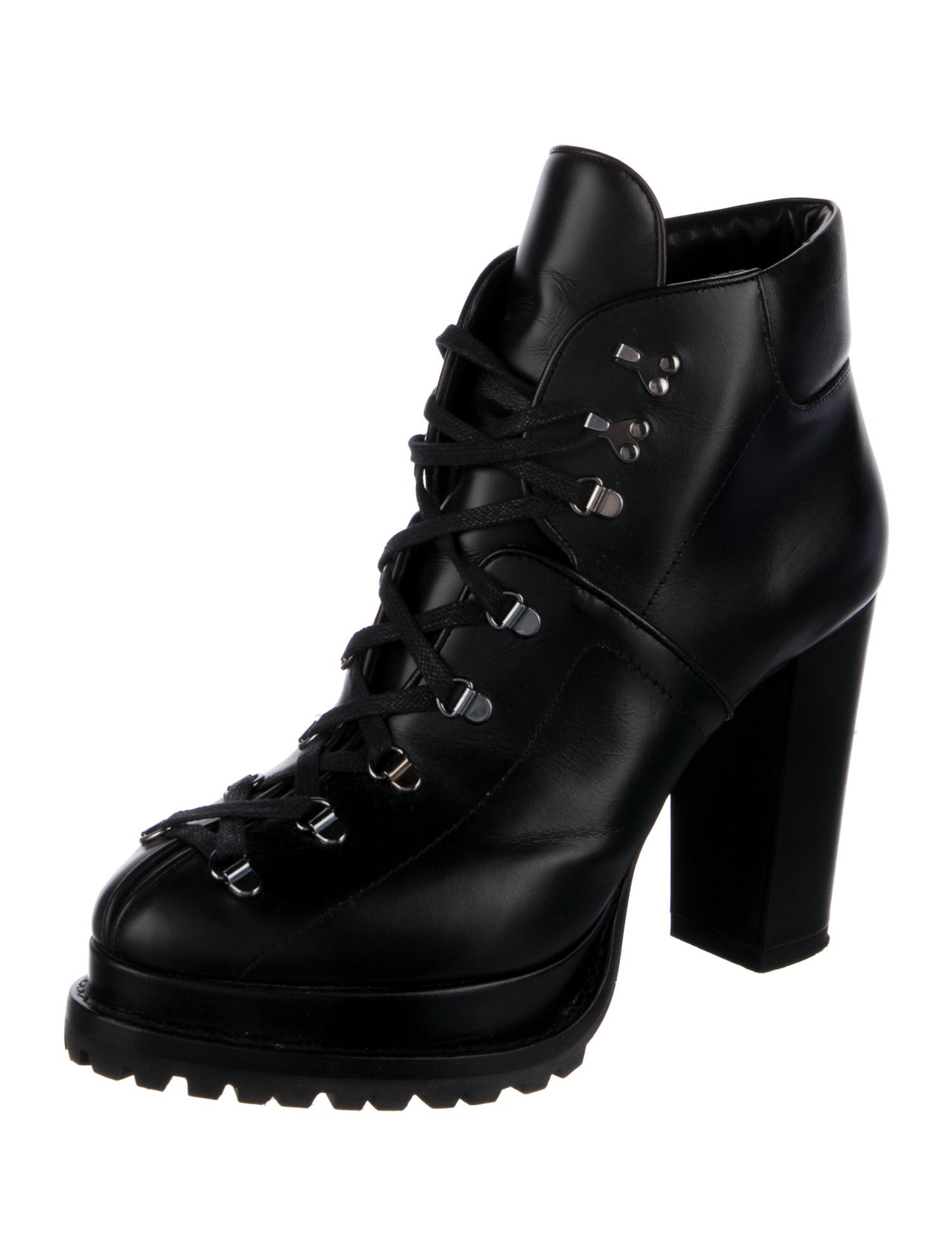 Alaïa Leather Combat Boots