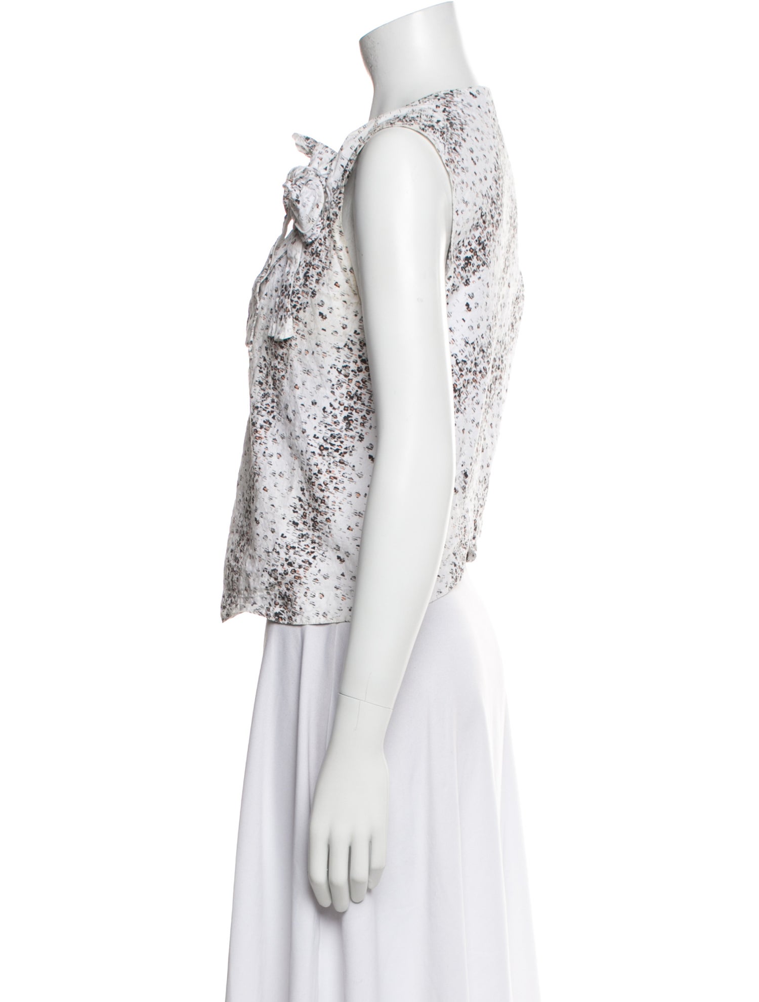 Alaïa Printed Crew Neck Crop Top