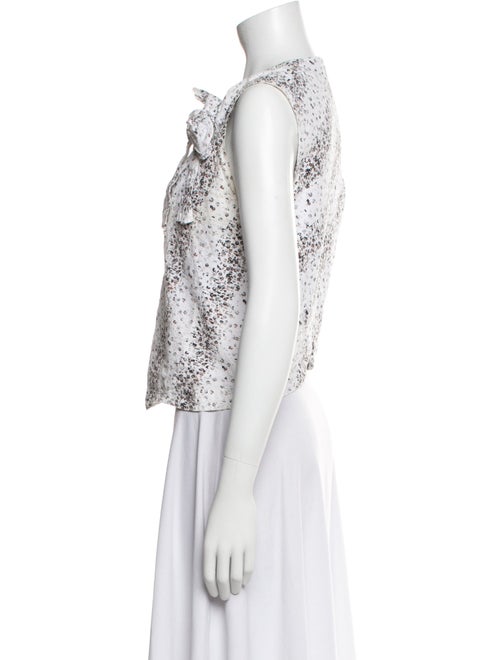 Alaïa Printed Crew Neck Crop Top