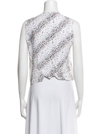 Alaïa Printed Crew Neck Crop Top