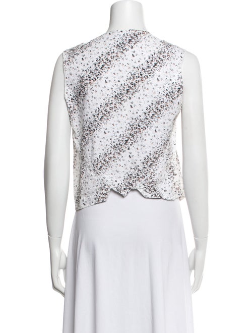 Alaïa Printed Crew Neck Crop Top