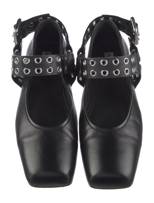 Alaïa Leather Eyelet Trim Mary Jane Flats