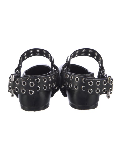 Alaïa Leather Eyelet Trim Mary Jane Flats