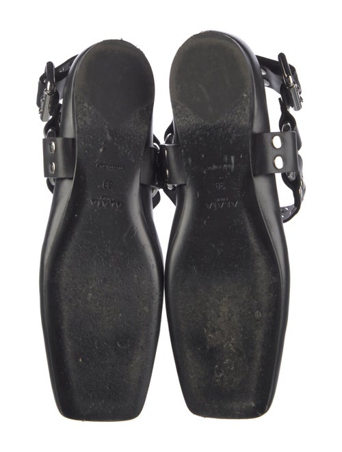 Alaïa Leather Eyelet Trim Mary Jane Flats