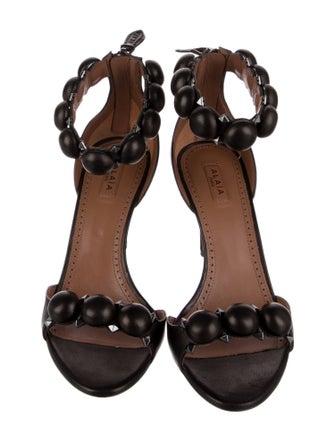 Alaïa Leather Studded Accents Sandals