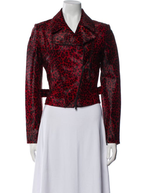 Alaïa Calf Hair Animal Print Biker Jacket