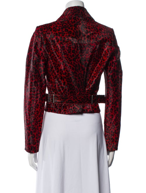 Alaïa Calf Hair Animal Print Biker Jacket