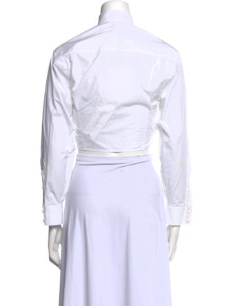 Alaïa Mock Neck Long Sleeve Crop Top