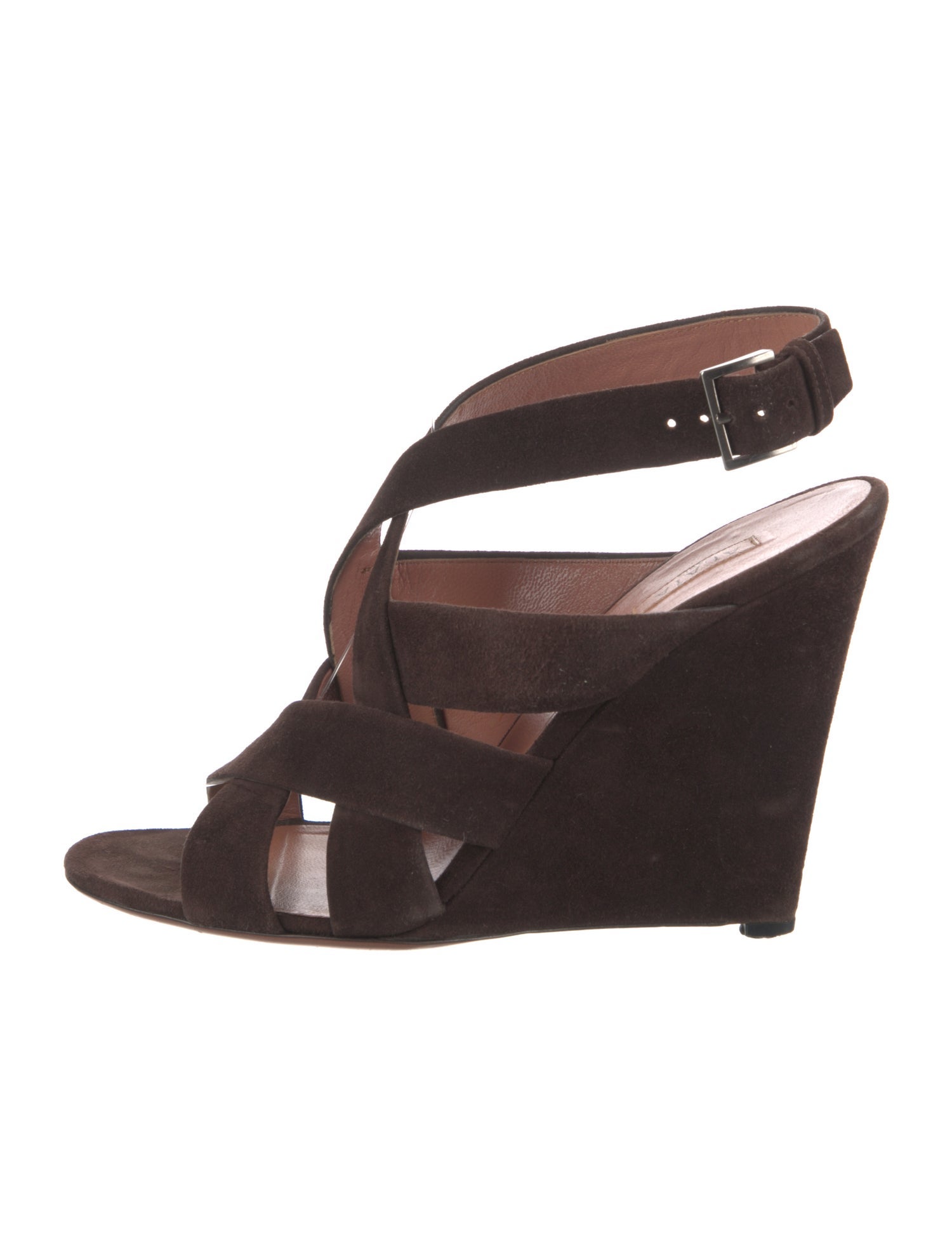 Alaïa Suede Lasercut Accents Slingback Sandals
