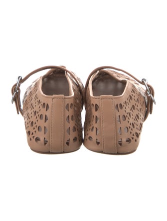Alaïa Leather Lasercut Accents Ballet Flats