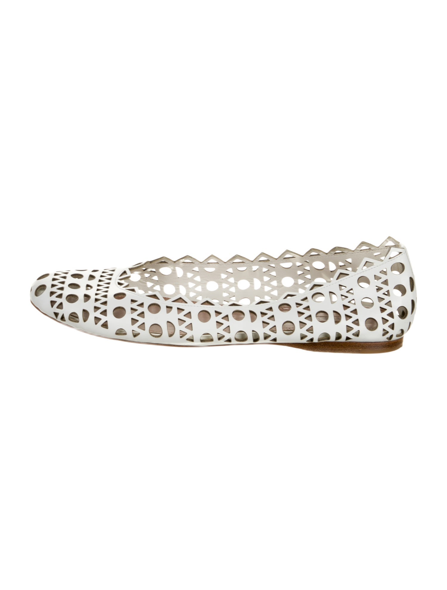 Alaïa Leather Lasercut Accents Ballet Flats