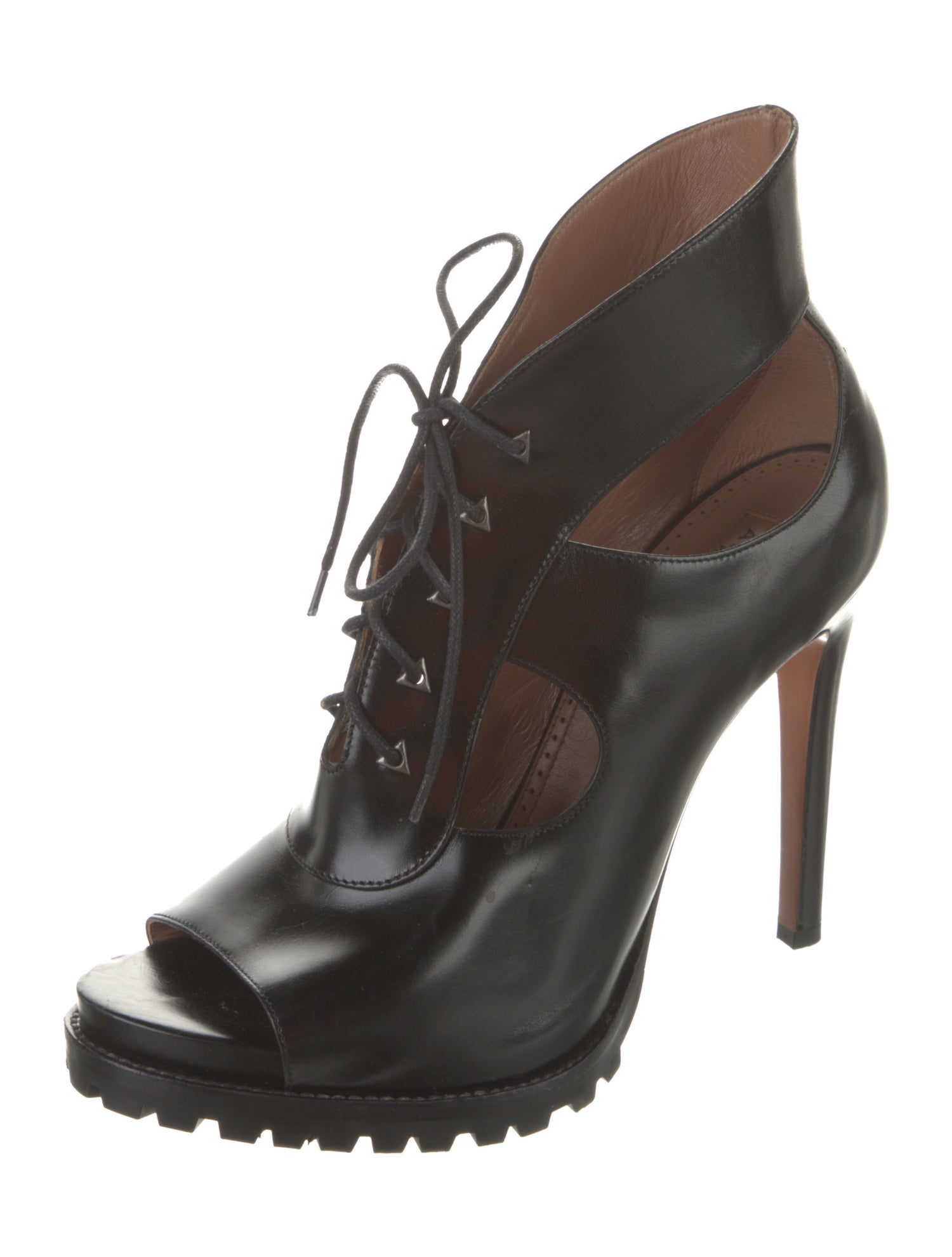 Alaïa Leather Cutout Accent Sandals