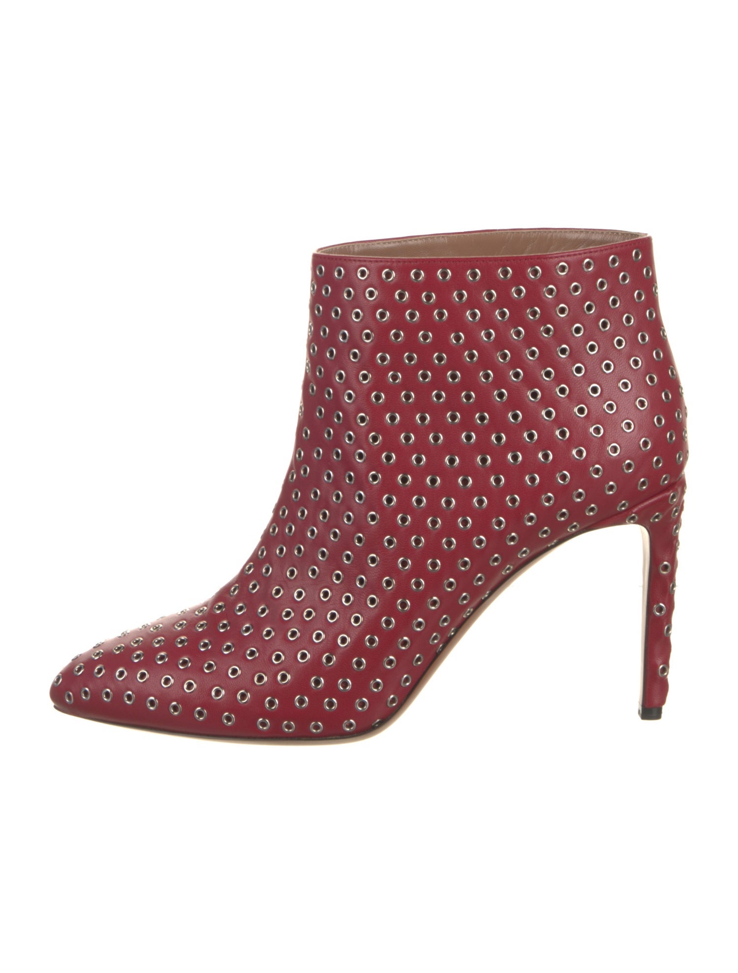 Alaïa Leather Eyelet Trim Boots