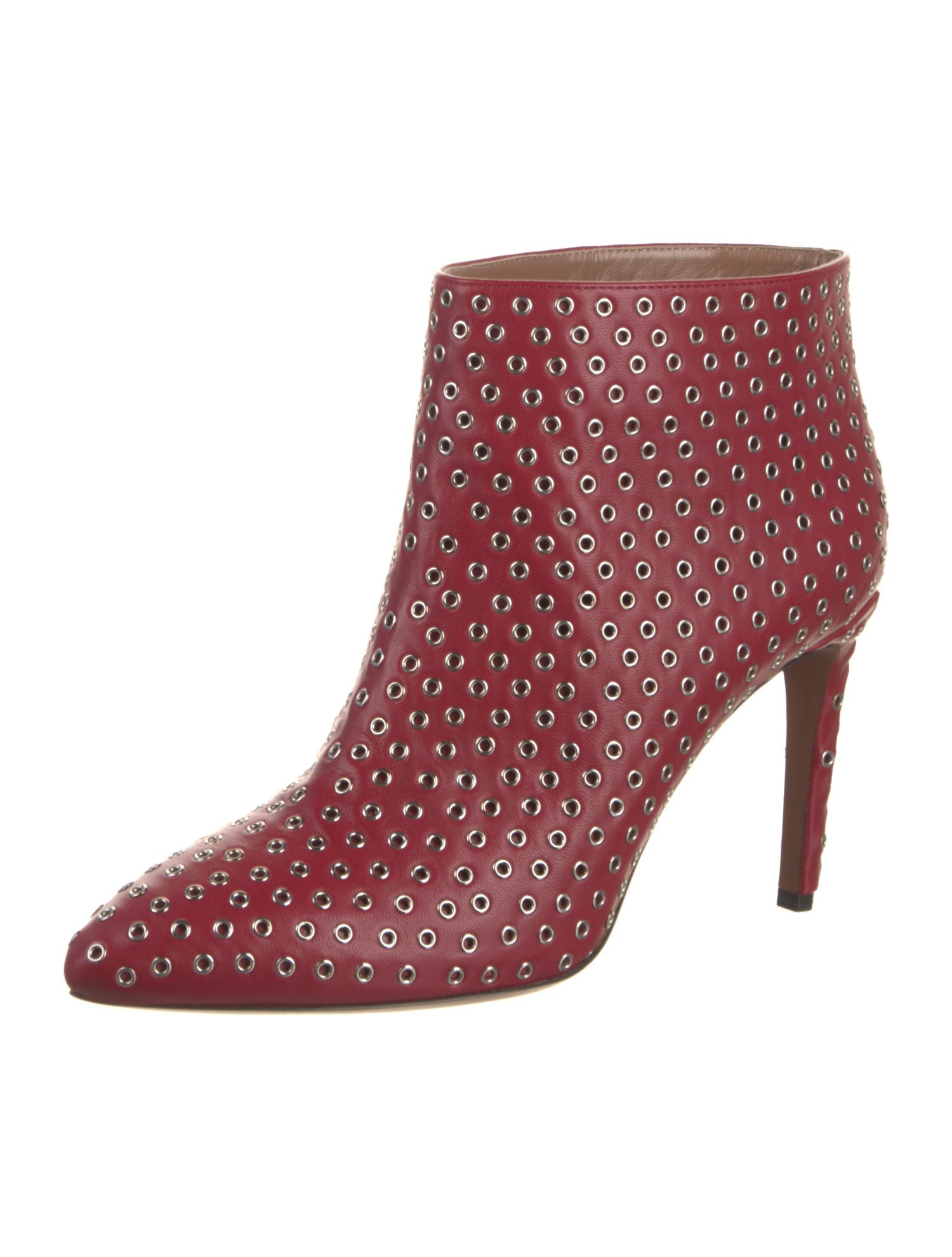Alaïa Leather Eyelet Trim Boots