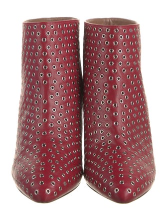 Alaïa Leather Eyelet Trim Boots
