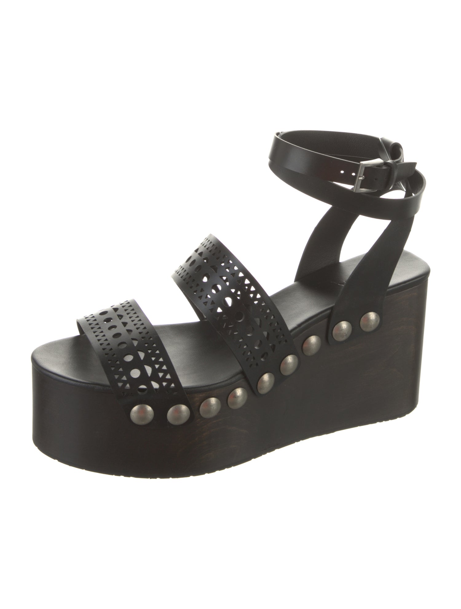 Alaïa Leather Lasercut Accents Sandals