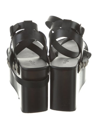 Alaïa Leather Lasercut Accents Sandals