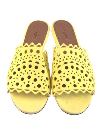 Alaïa Suede Lasercut Accents Slides