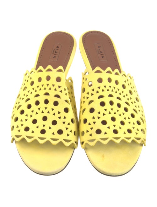 Alaïa Suede Lasercut Accents Slides