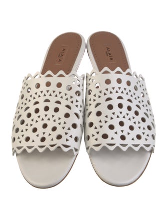 Alaïa Leather Lasercut Accents Slides