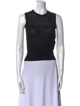 Alaïa Wool Crew Neck Crop Top