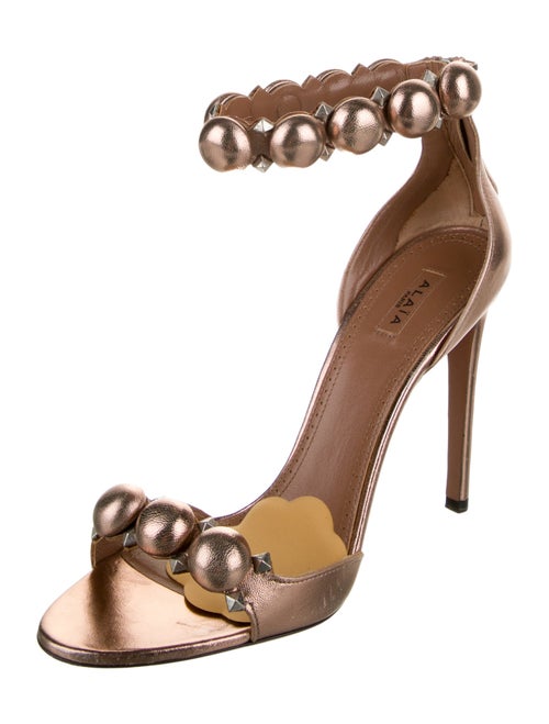 Alaïa Leather Studded Accents Sandals