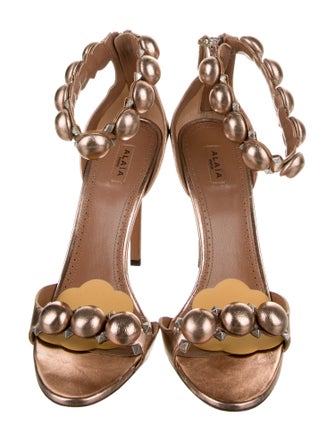 Alaïa Leather Studded Accents Sandals