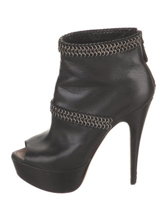 Alaïa Leather Chain-Link Accents Boots