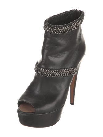 Alaïa Leather Chain-Link Accents Boots