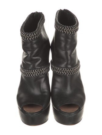 Alaïa Leather Chain-Link Accents Boots