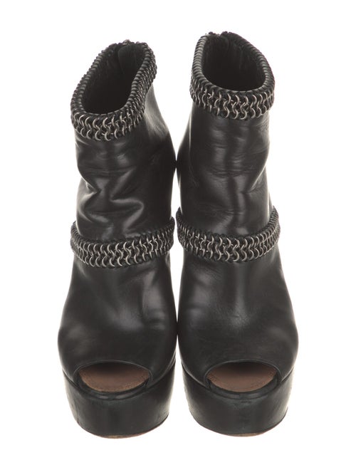 Alaïa Leather Chain-Link Accents Boots