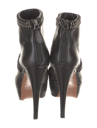 Alaïa Leather Chain-Link Accents Boots