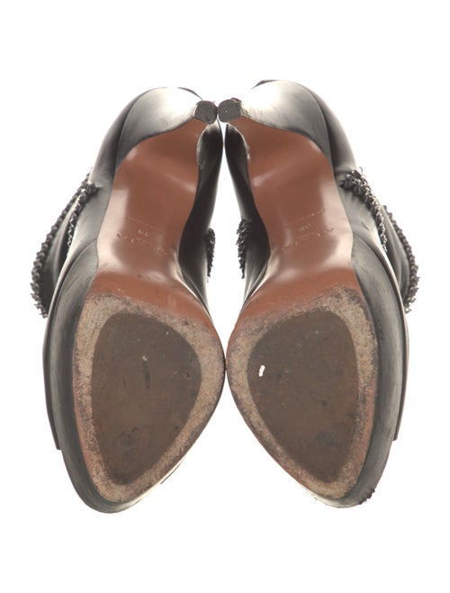 Alaïa Leather Chain-Link Accents Boots