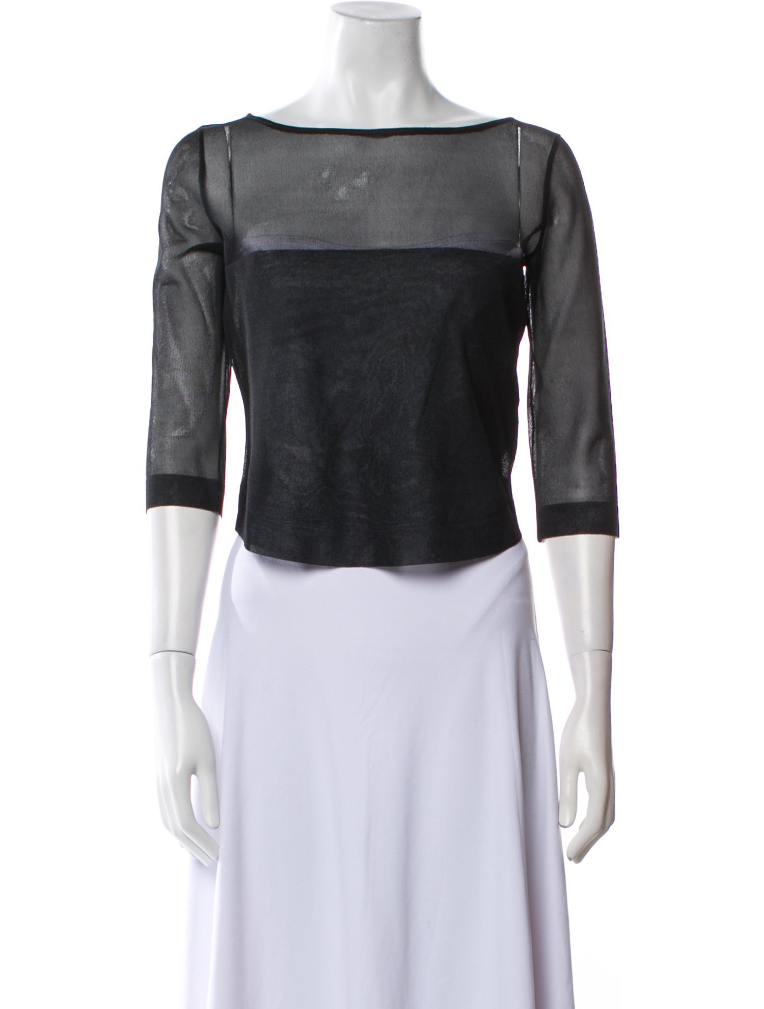 Alaïa Silk Bateau Neckline Crop Top