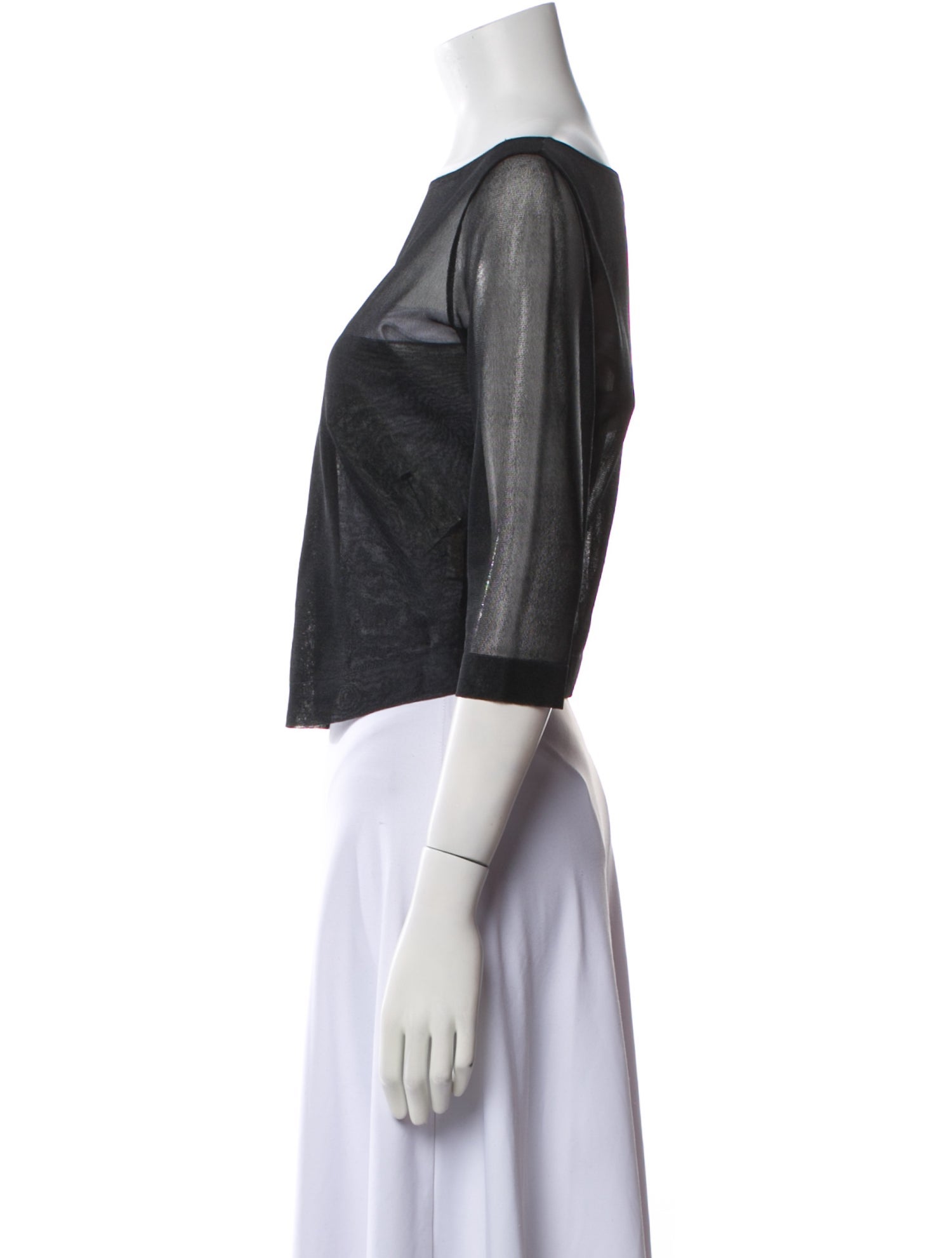 Alaïa Silk Bateau Neckline Crop Top