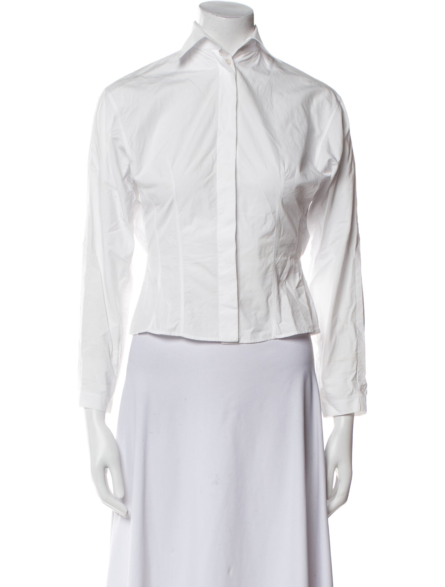 Alaïa Three-Quarter Sleeve Button-Up Top