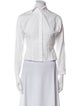 Alaïa Three-Quarter Sleeve Button-Up Top