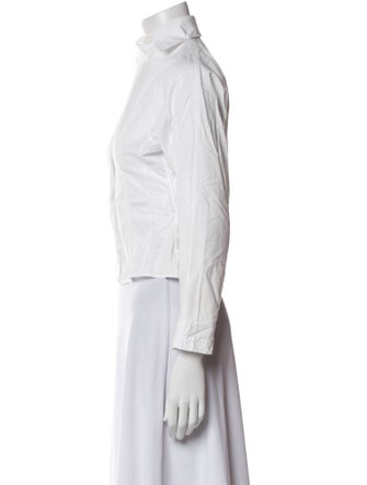 Alaïa Three-Quarter Sleeve Button-Up Top