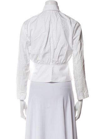 Alaïa Three-Quarter Sleeve Button-Up Top