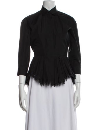 Alaïa Three-Quarter Sleeve Button-Up Top