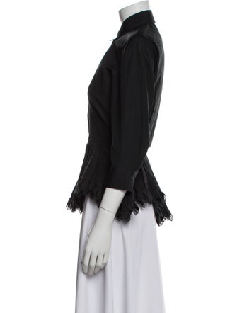 Alaïa Three-Quarter Sleeve Button-Up Top