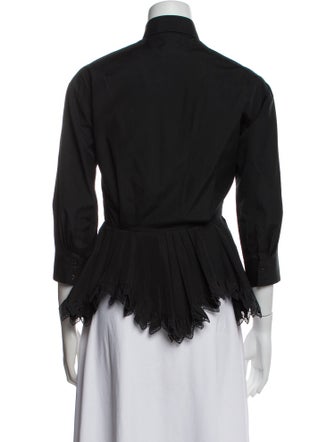 Alaïa Three-Quarter Sleeve Button-Up Top