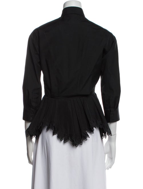 Alaïa Three-Quarter Sleeve Button-Up Top