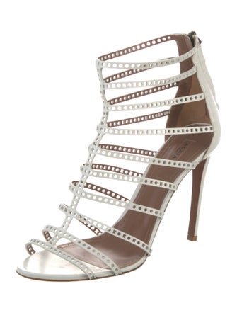 Alaïa Leather Lasercut Accents Gladiator Sandals