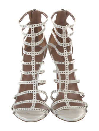 Alaïa Leather Lasercut Accents Gladiator Sandals