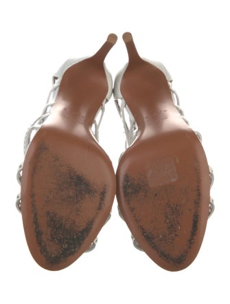 Alaïa Leather Lasercut Accents Gladiator Sandals