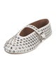 Alaïa Leather Crystal Embellishments Mary Jane Flats