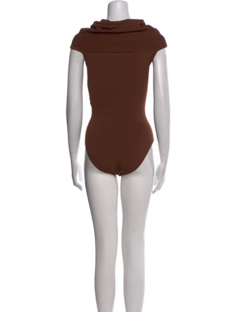 Alaïa Cowl Neck Short Sleeve Bodysuit