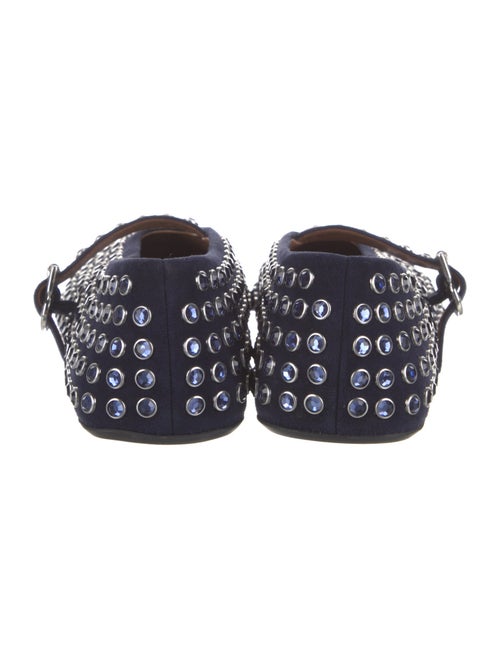 Alaïa Leather Crystal Embellishments Mary Jane Flats