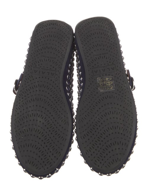 Alaïa Leather Crystal Embellishments Mary Jane Flats
